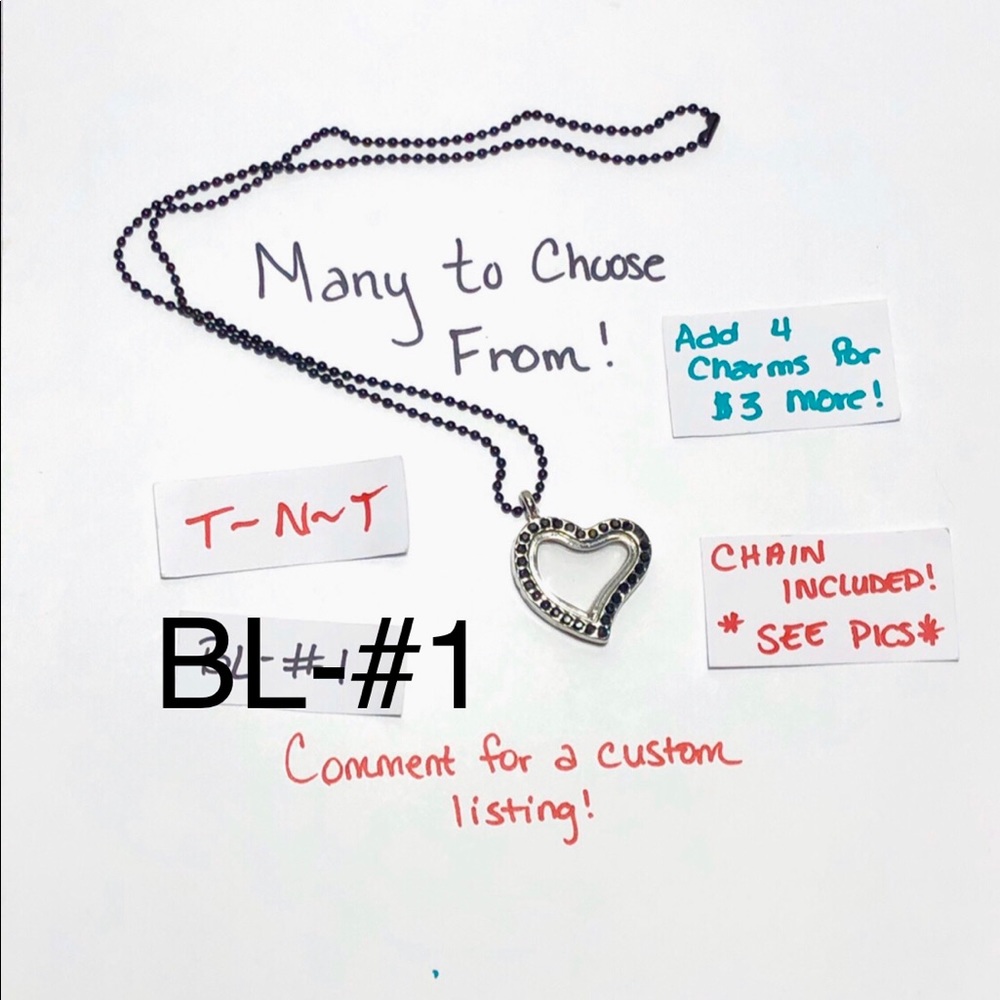 BL-#1.   Basic heart floating story lockets